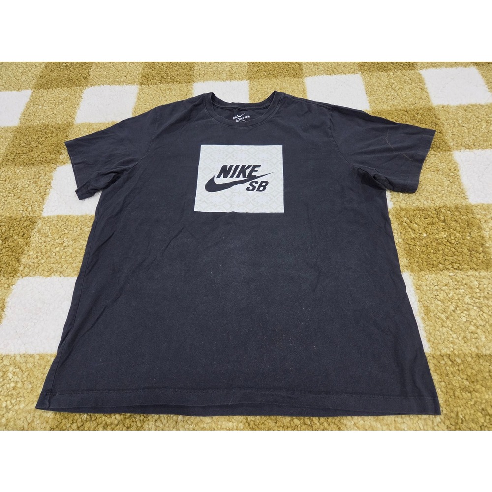 Nike SB Mens Graphic T-Shirt Black Short Sleeve Crewneck Logo XL 0916